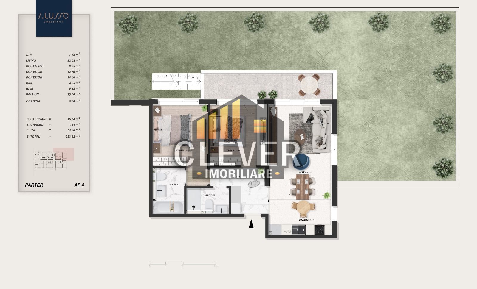 3 Camere cu Grădină 134 mp | Terasă | Pallady | Comision 0% - Schiță 9