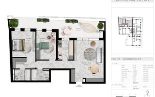 3 camere Clinicilor | terasa 30 mp| vedere spre Parcul Central | Comision 0% - Poză 3