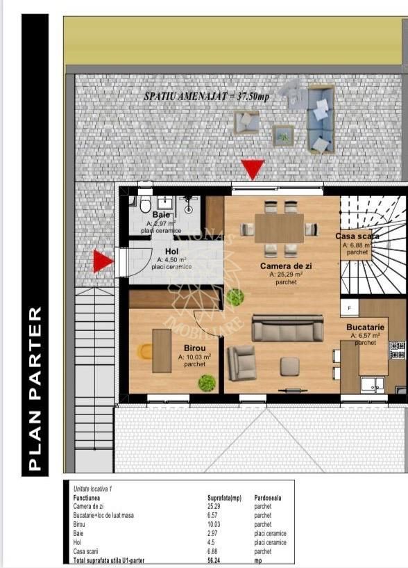 2 Case in Duplex 4 camere 125 mp-curte-terasa 37 mp -garaj-Tauti - Poză 10