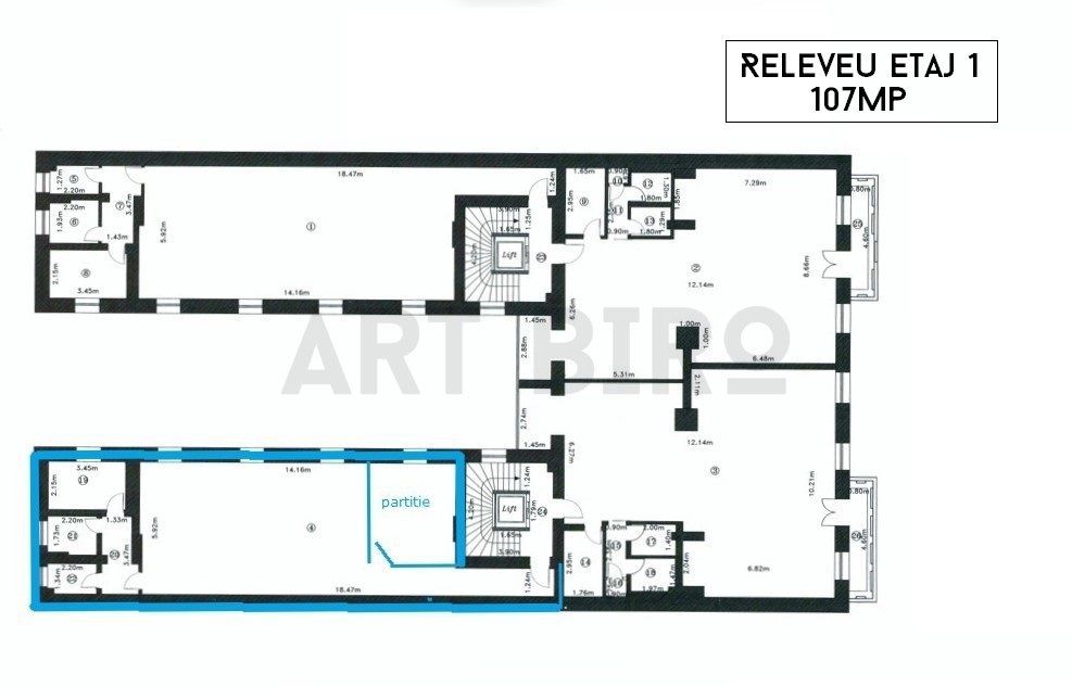 Zero comision, 107mp birou ultracentral Universitate - Cismigiu, 5' M - Schiță 8