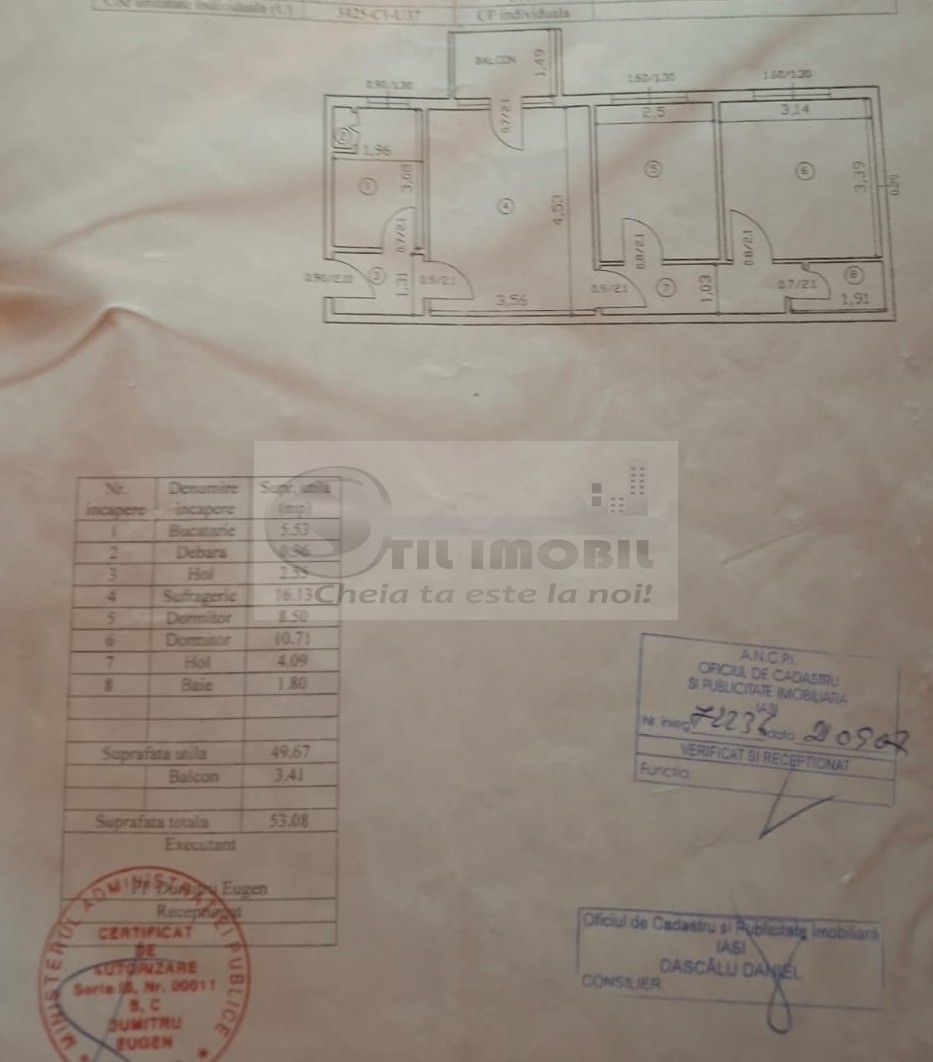 Apartament cu 3 camere SD-mobilat/utilat- 53 mp- Dacia-84.000 euro - Poză 9