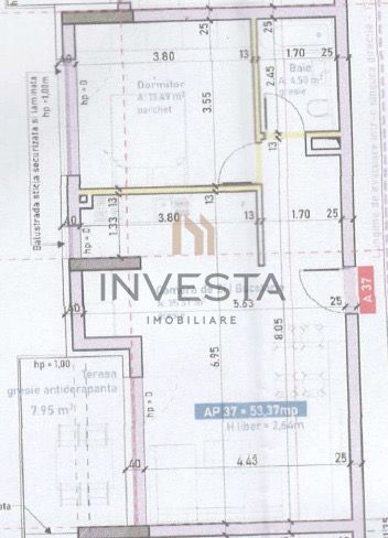 Apartament 2 camere, orientare vestica! Cu extras de carte funciara! - Schiță 9