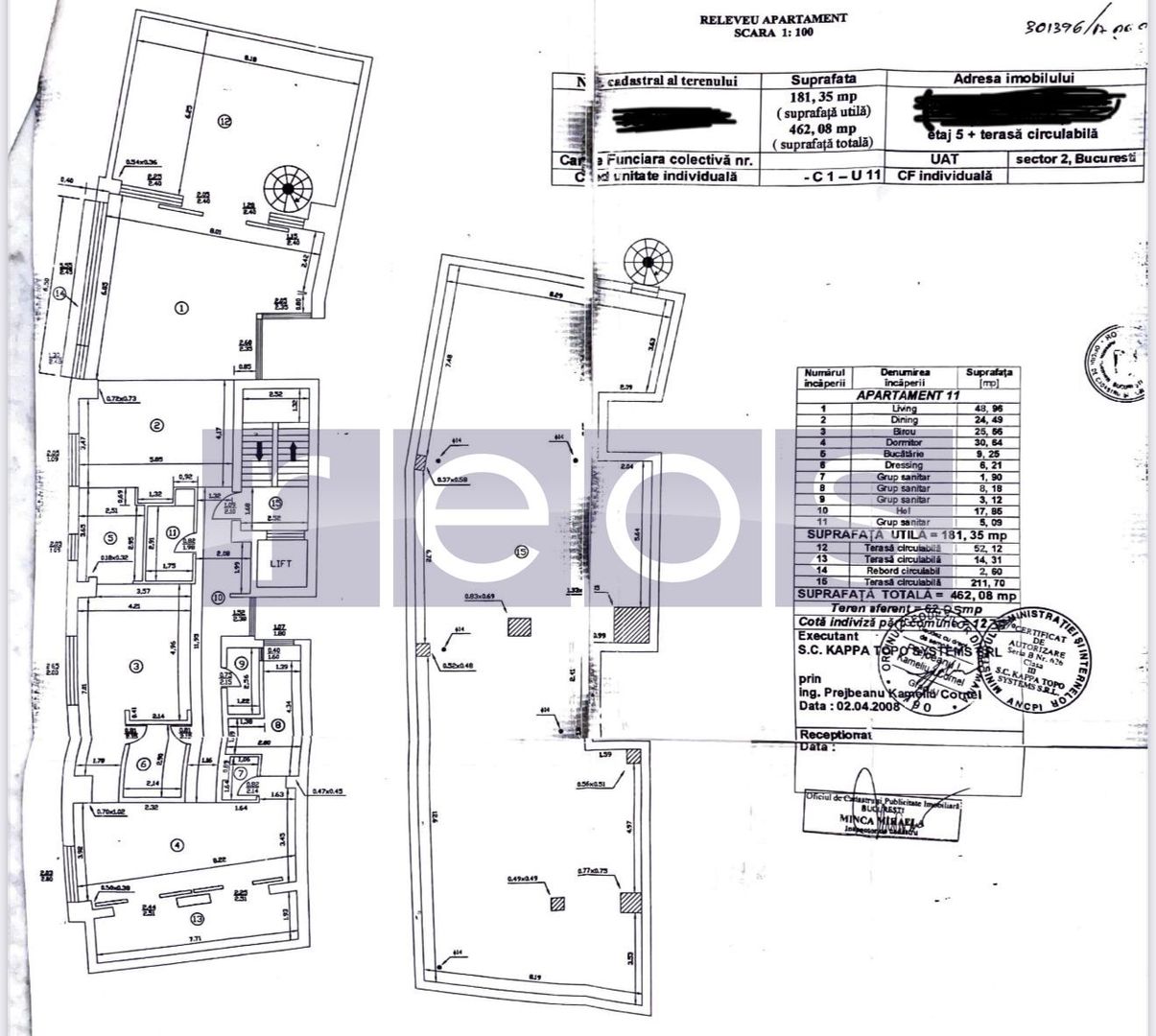 VANZARE PENTHOUSE DEOSEBIT 181MP | TERASA 280MP | MOBILAT - UTILAT LUX - Schiță 42
