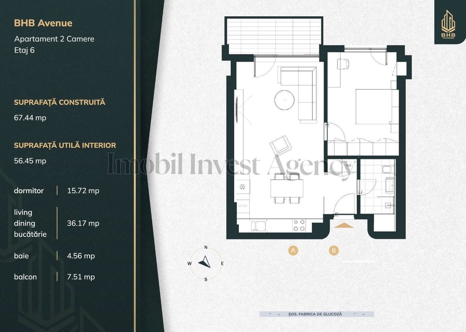 Apartament 2 Camere cu parcare inclusă în complexul BHB Avenue - Poză 18