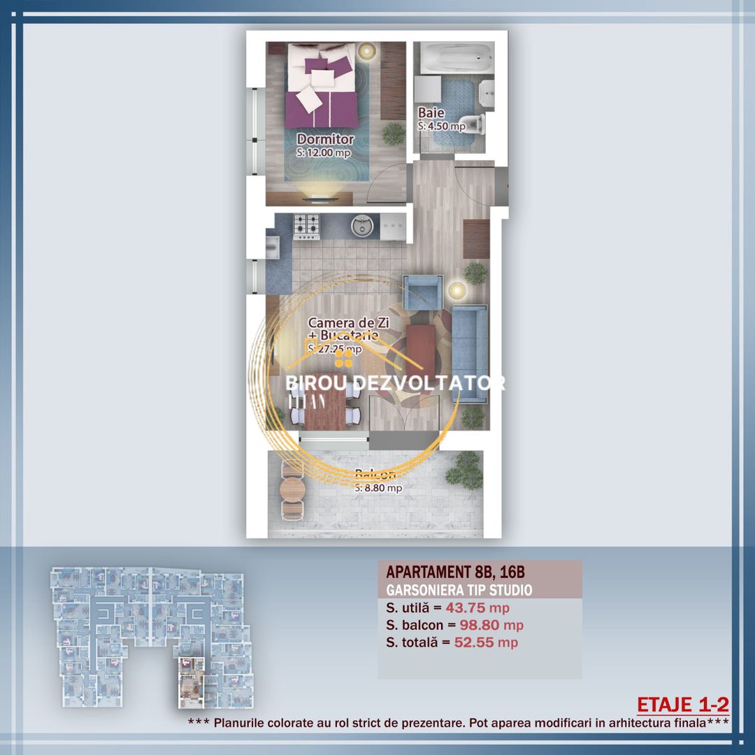 Ansamblu modern Decomandat Prima inchiriere Titan Pallady parcare - Schiță 9