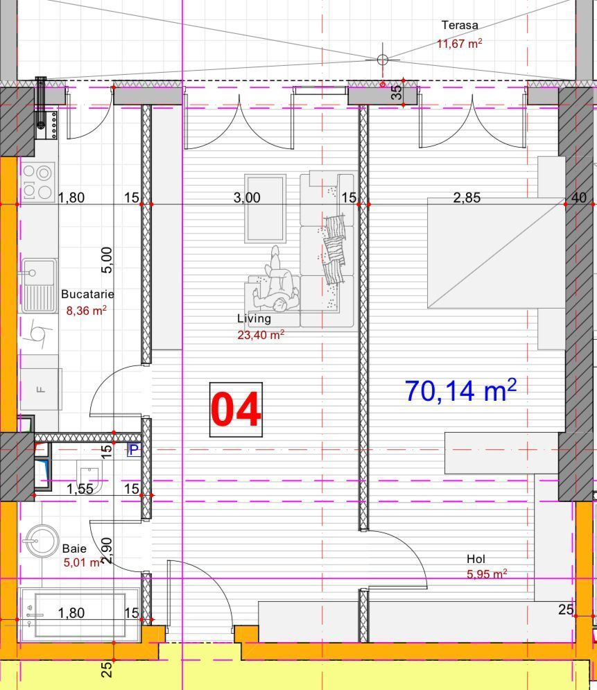 APARTAMENT 2 CAMERE | ICON RESIDENCE - Schiță 15