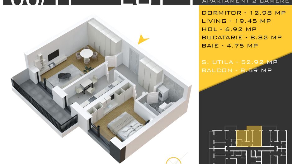 2 CAMERE_PALLADY_METROU TECLU_COMISION 0%! - Poză 5