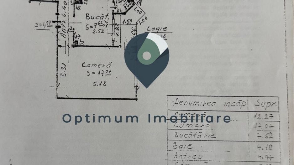 Apartament cu 2 camere in Marasti, etaj 3, zona Hotel Paradis ! - Schiță 11