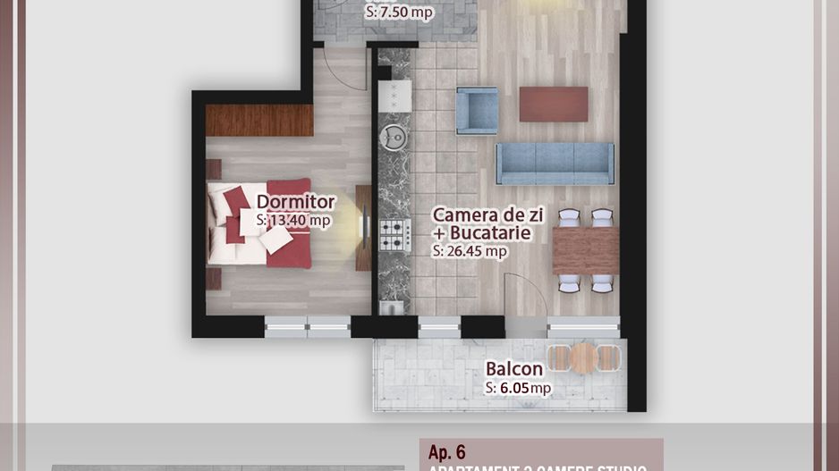 2 camere decomandat -oferta lansare proiect Pallady - Schiță 2