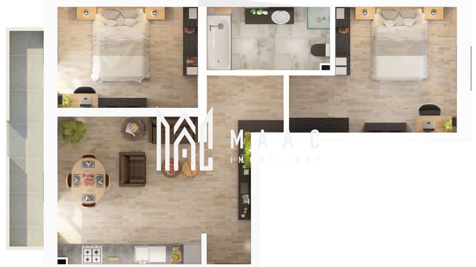 Apartament 3 camere Sibiu | Mihai Viteazul | 61,2 mp, parter - Poză 10