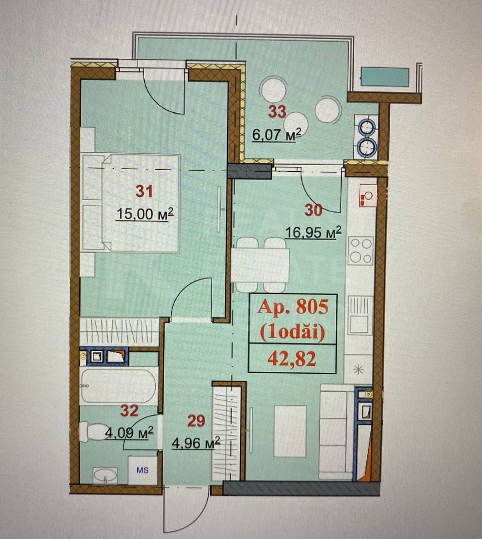 Vânzare, apartament, 1 camera, strada Nicolae Dimo ,Durlesti - Poză 6