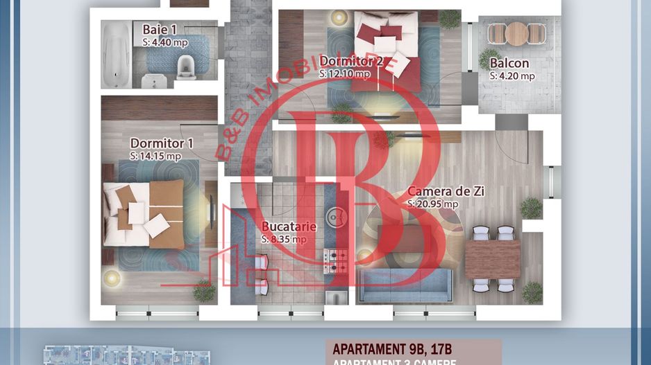 Oferta Lansare 3 camere decomandat incalzire pardoseala - Schiță 7