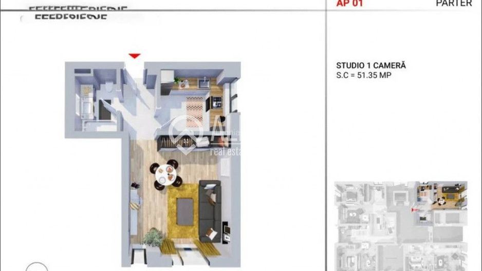 TOMIS NORD CAMPUS (COD 05)Aparatament 2 camere finisaje premium - Poză 2