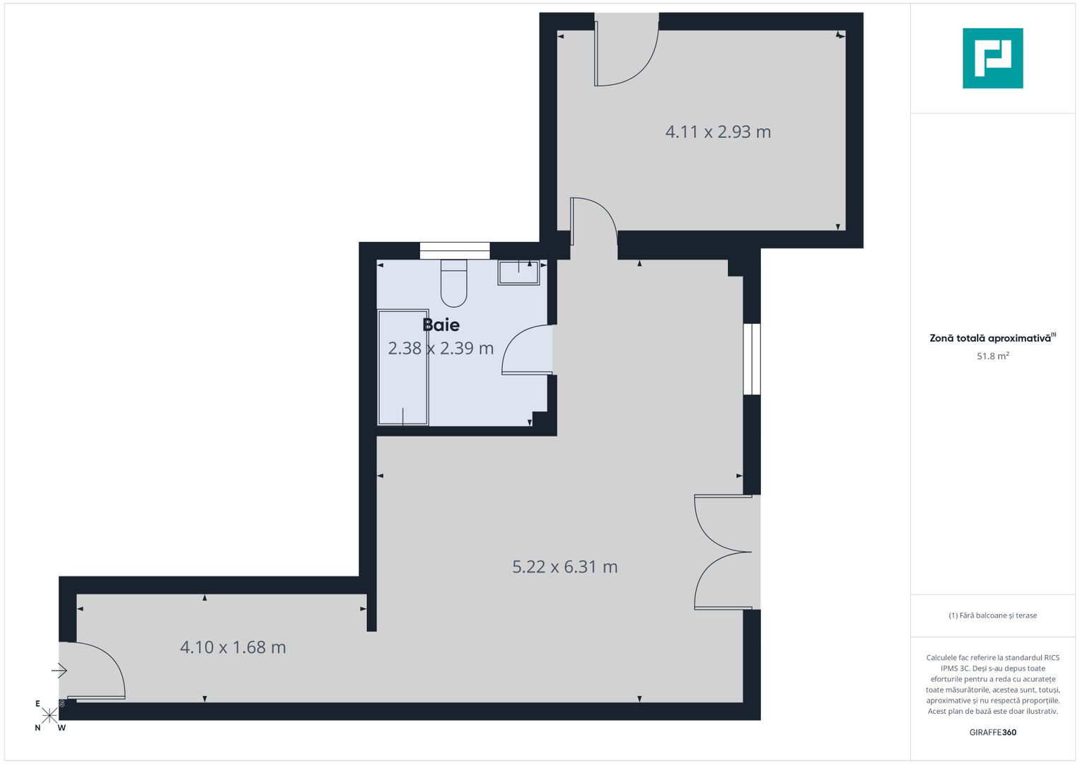 Apartament cu 2 camere în Moşniţa Nouă - Poză 10