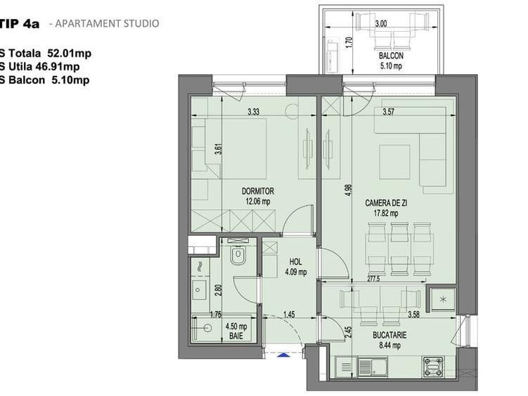 Apartament 2 camere | Nusco City Faza 2 | Etaj 7 | Premium - Poză 6