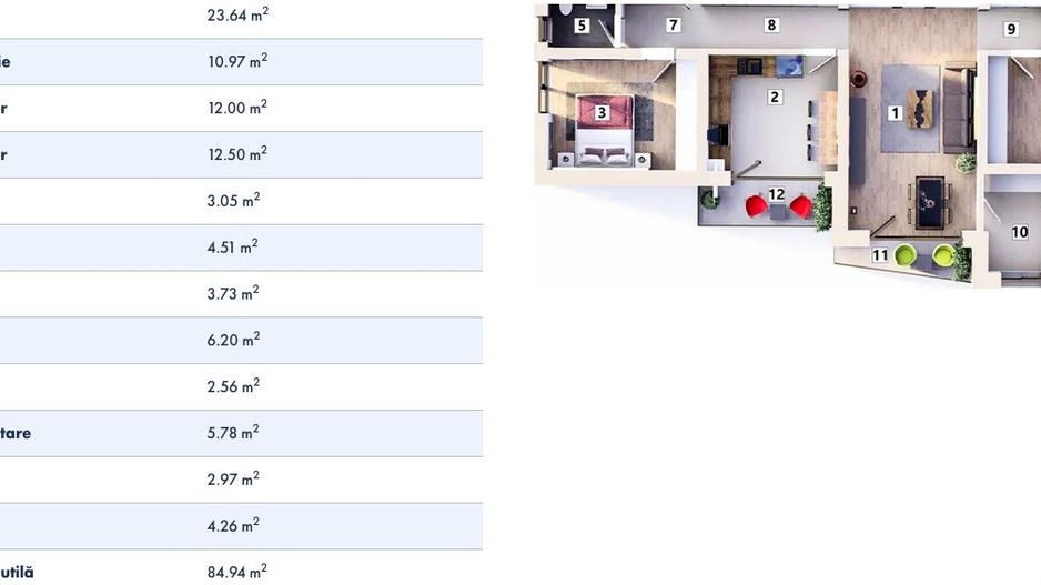 Apartament 3 camere/ loc de parcare/ balcon 7 mp - Poză 10