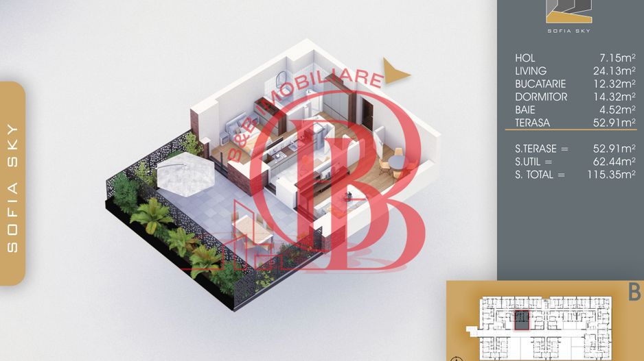 Bloc Finalizat Apartament 2 camere cu Terasa 7min Metrou - Schiță 5