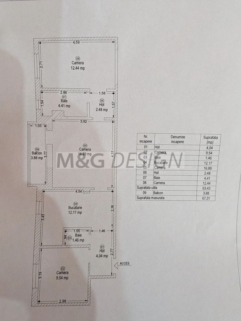 Apartament  3 camere Freidorf  cu centrala - Poză 16