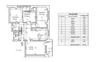 Apartament Premium cu 4 Camere | 2 Băi | Grădini Mănăștur - Schiță 20