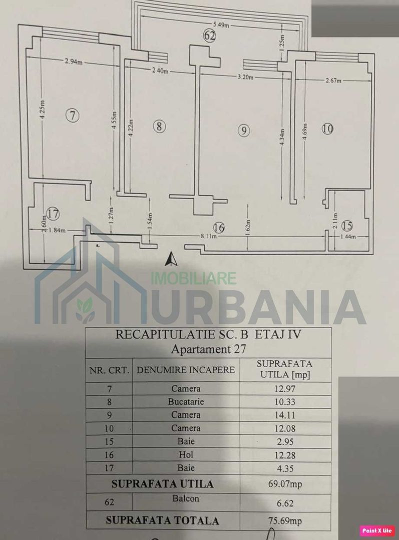 Apartament 3 camere, CUG, Iași | 69 mp + balcon închis | 2 băi | Renovat | 600 €/lună - Poză 8