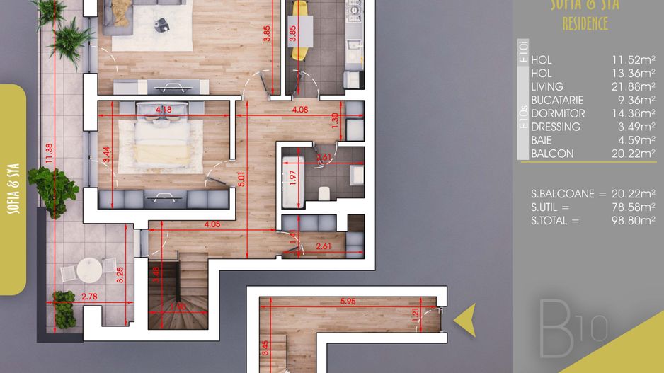 DUPLEX 2CAM.(78.5 MP UTILI)+LOC DE PARCARE INCLUS. BLOC FINALIZAT! - Poză 2