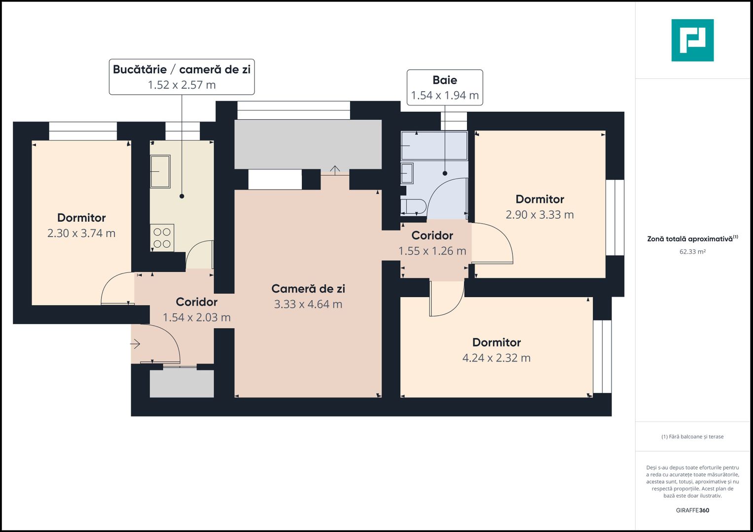 Apartament cu 4 camere zona Fortuna - Poză 13