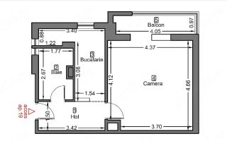 Apartament 1 camera zona Steaua cu centrala - Poză 7