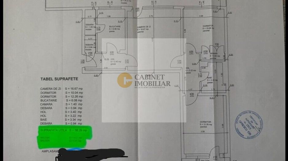 3 Camere - 76MP | Etaj 1/7 | Crangasi - Schiță 15