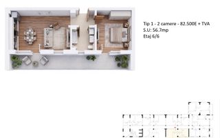 Apartamente 2 camere PLATINUM RESIDENCE Faza 3 - 2026 - Grand Arena - Poză 9