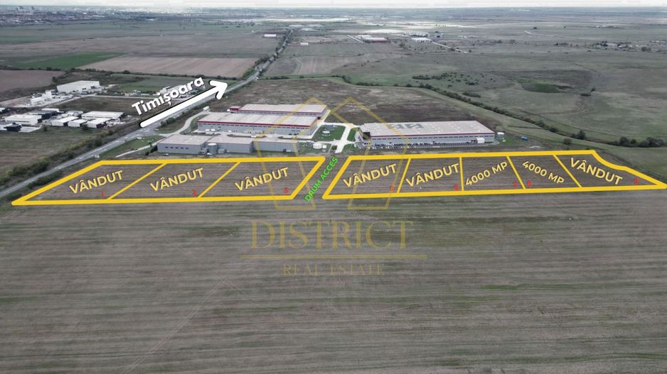 COM 0% Parcele de 4000 mp pentru hale, servicii | Sanandrei - Poză 1