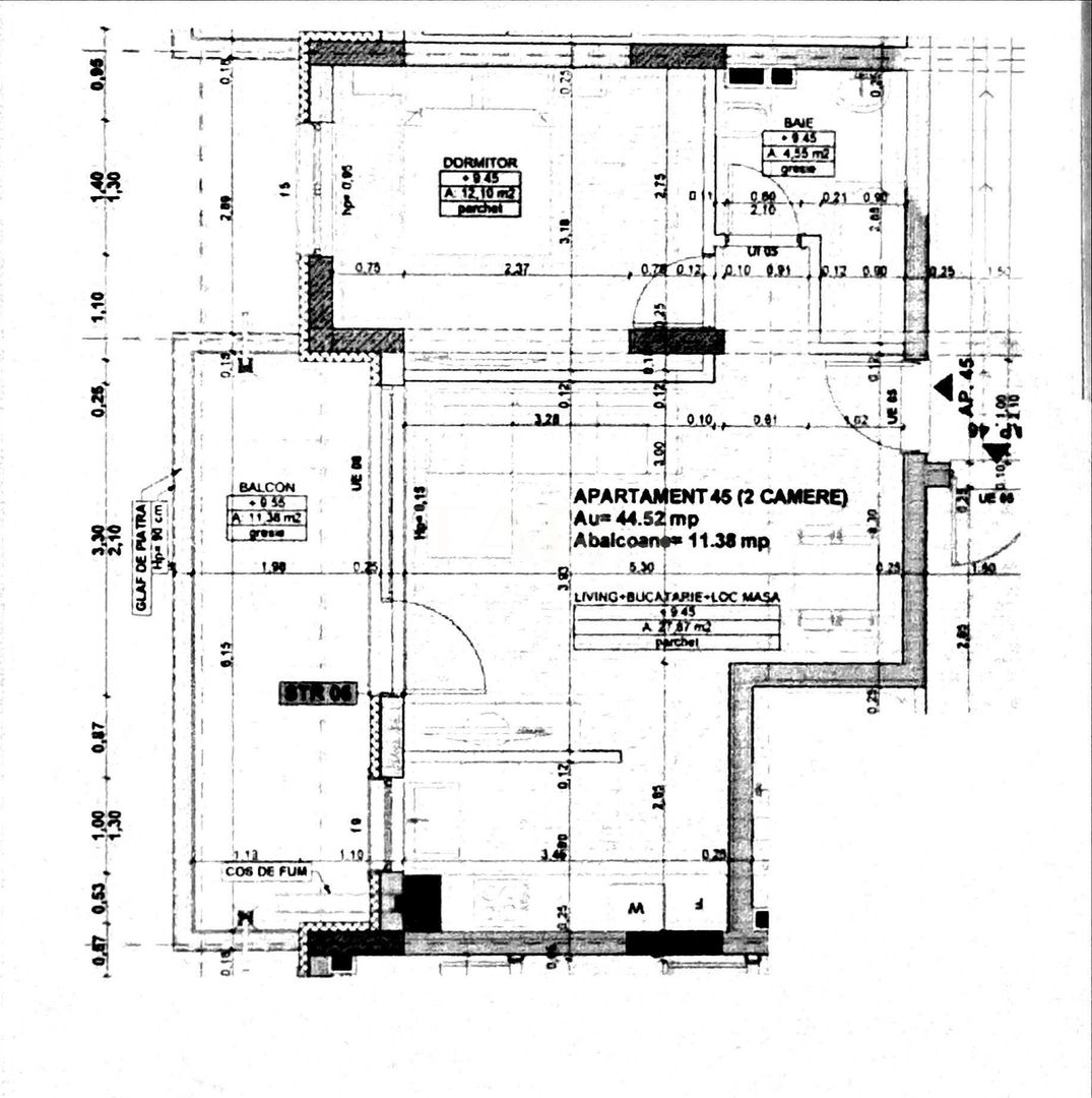 Apartament 3 camere, semifinisat, zona Cetatii, Parcul Poligon. - Poză 1