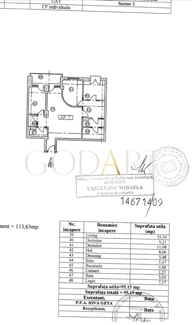Apartament elegant de 3 camere lângă Parcul Herăstrău | 95 mp utili | - Schiță 13