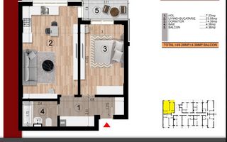 2 CAMERE | 53,66 MP | CAMPUS SCOLAR 650M | METROU 15 MIN | 99.500€ - Poză 10