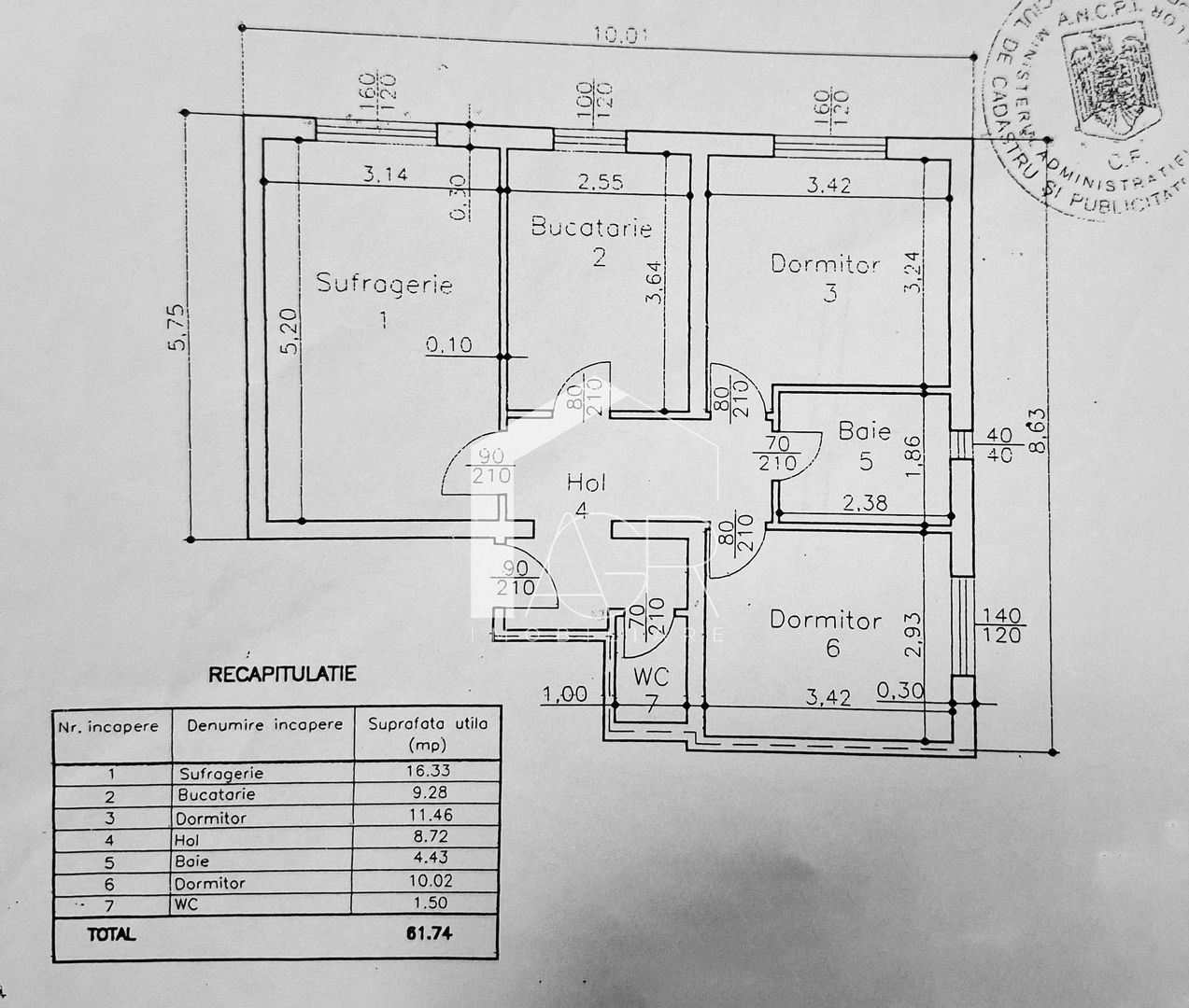 Apartament cu 3 camere, decomandat, zona Vest - Poză 14