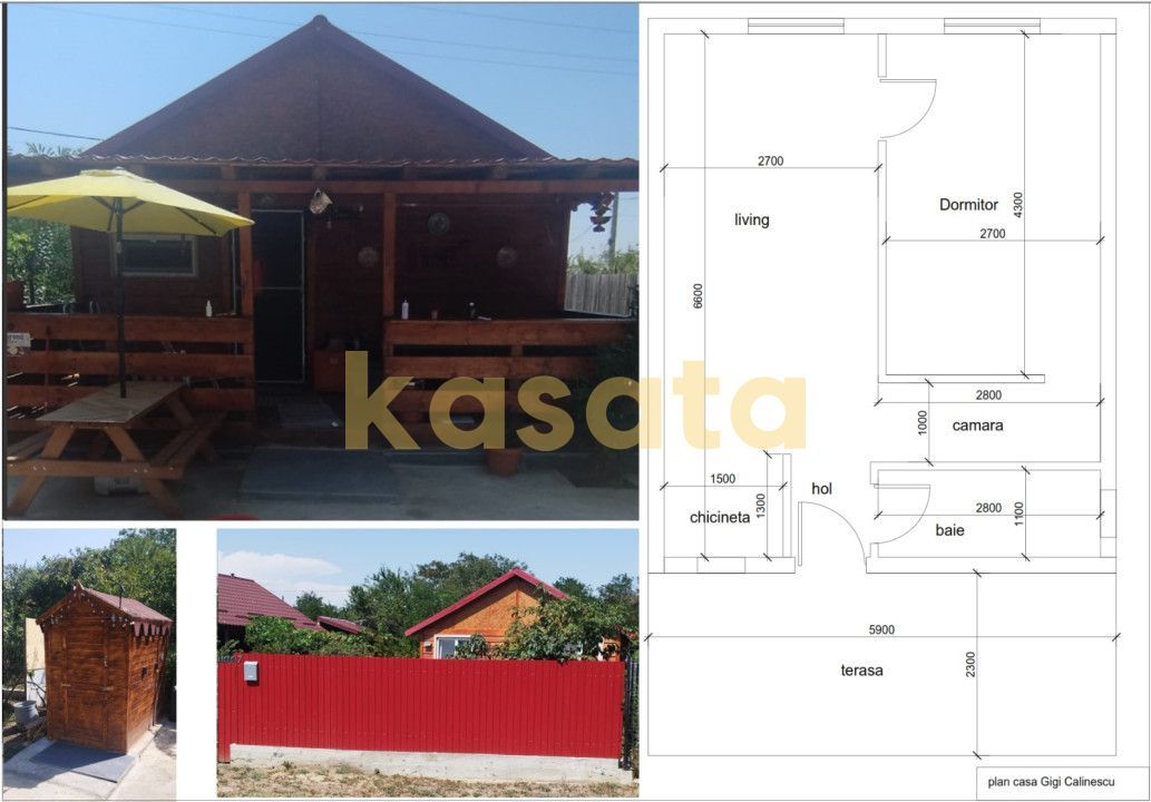 Casa individuala de lemn I Calarasi I Dor Marunt I teren 814 mp - Poză 1