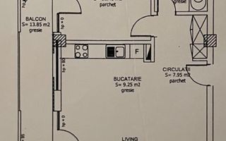 Apartament cu 2 camere, bloc nou, zona Pietei 14 Iulie! - Schiță 2