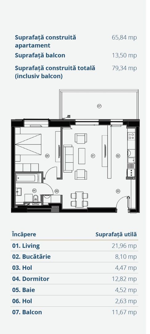 Apartament 2 camere Aviatiei Tower - Schiță 4