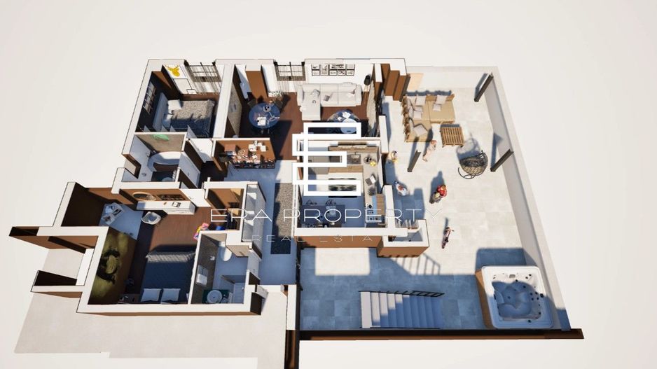 PENTHOUSE 3 CAMERE – 91 mp + 2 TERASE 191 mp | LA CHEIE | Calea Surii Mici - Schiță 11