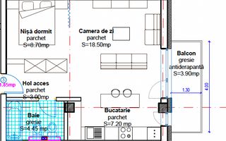 Apartament semifinisat cu parcare, in Baciu! - Schiță 1