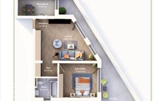 Apartament 2camere 83mp unic în ansamblu, cu terasă atipică și vedere panoramică - Poză 1