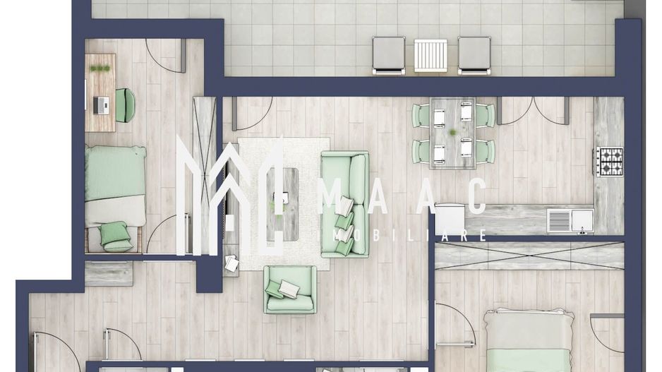 Apartament 3 camere | Balcoane 27.4 mp | Etaj 3 | Turnisor - Poză 1