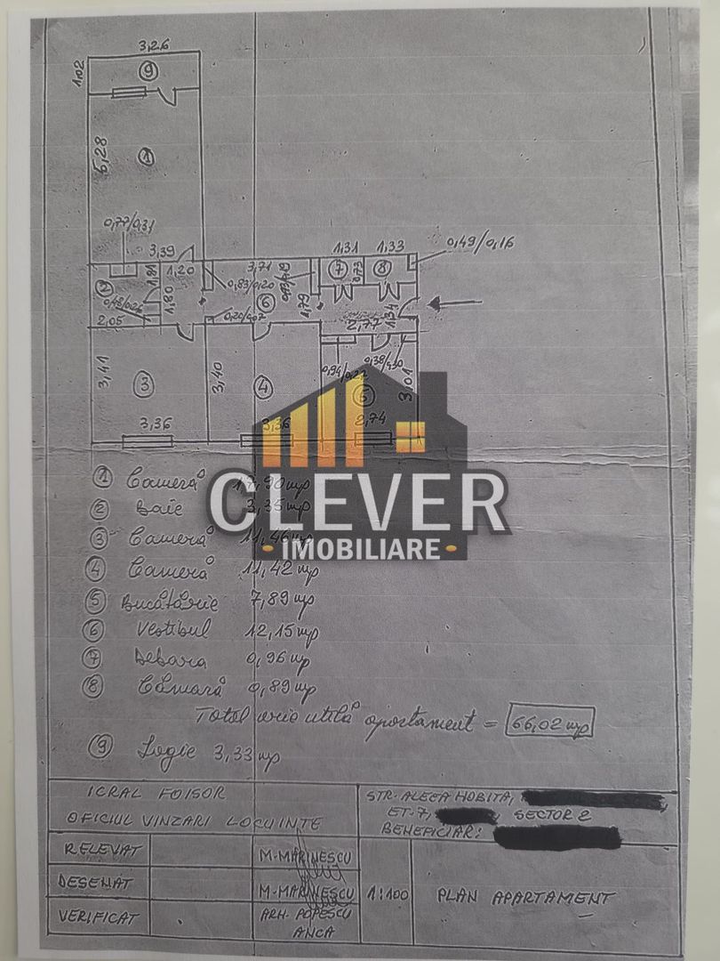 Apartament 3 camere  Pamtelimon langa Mega Mall - Schiță 11