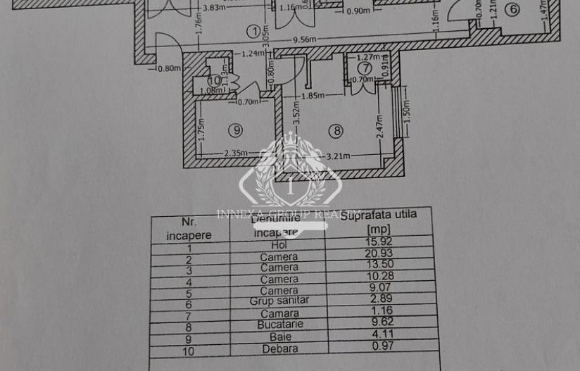 Piata Romana | Apartament decomandat 4 camere modern | Bloc 1980 | 97mp - Schiță 18