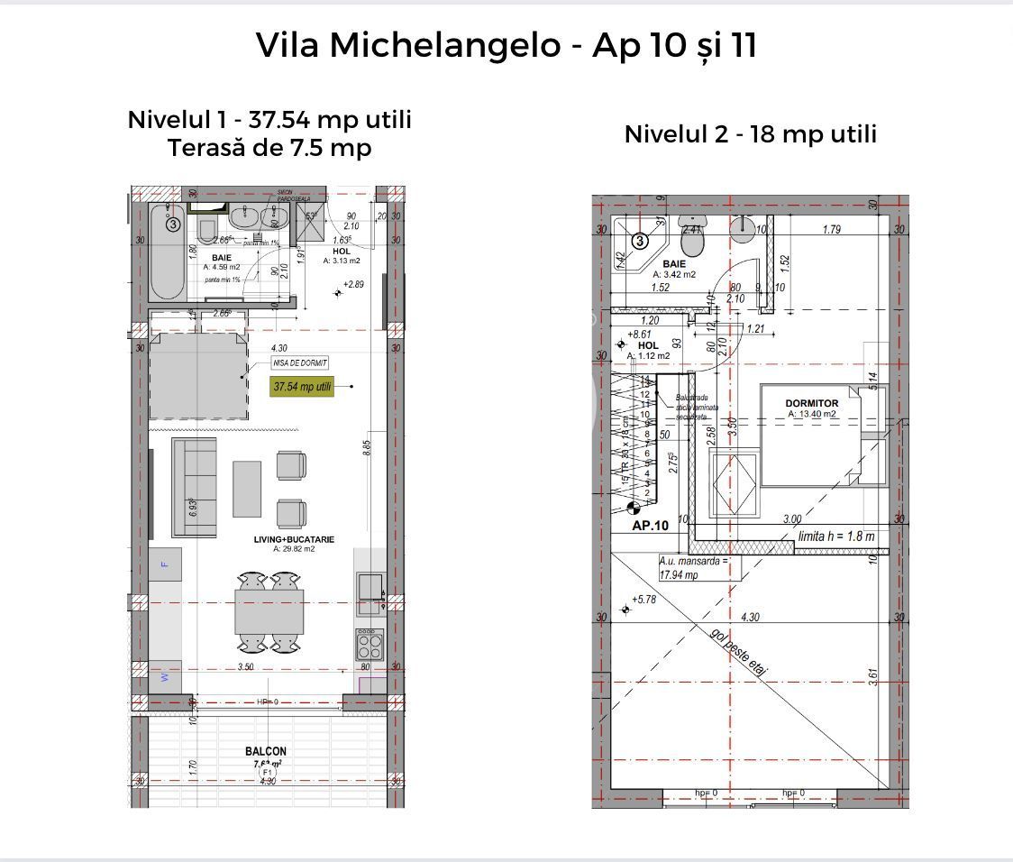 Penthouse 2 camere, intabulat, finisat la cheie (NCL-33D-Mi-ap11) - Poză 14