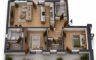 Apartament 3 camere de vânzare - Schiță 22