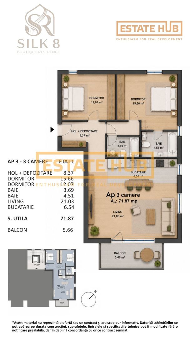 Apartament nou 3 camere aproape de zona centrala a Clujului - Poză 2