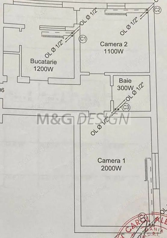 Apartament 2 camere Lipovei etaj 2 cu centrala - Poză 5