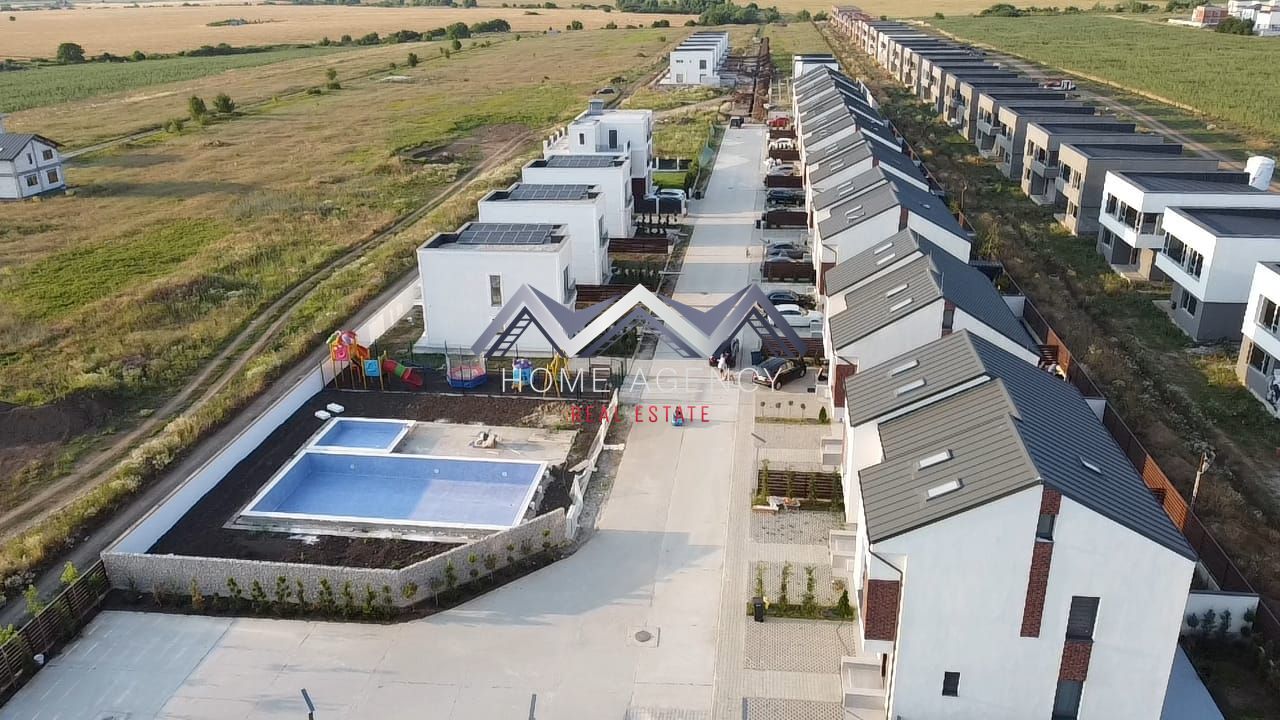 Casă P+1+M de vânzare în Otopeni–Tunari | Ansamblu nou, 3 dormitoare, mobilată - Poză 1
