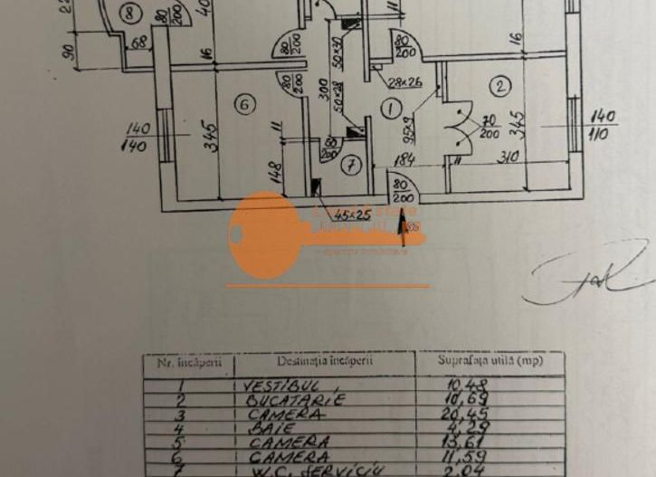 Apartament 3 camere  Piața Unirii – Piața Alba Iulia 76 mp - Schiță 7