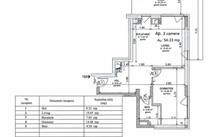 Apartament cu 2 camere, vedere panoramica, Grand Park Residence - Schiță 11
